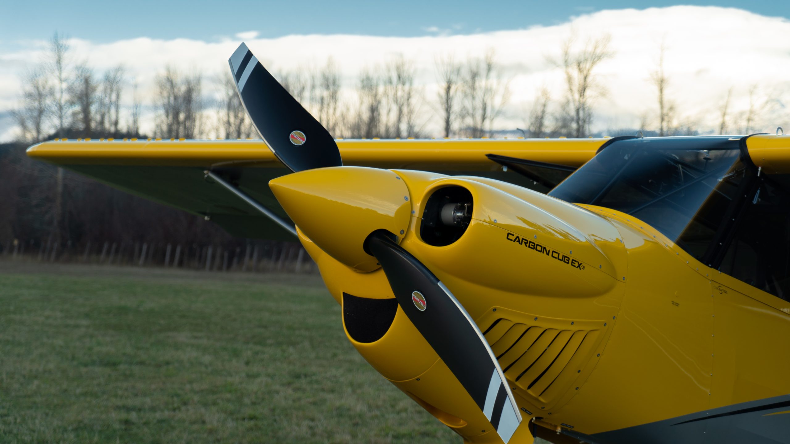 Carbon Cub EX-3 — yellow kit-built experimental with Hartzell Trailblazer prop